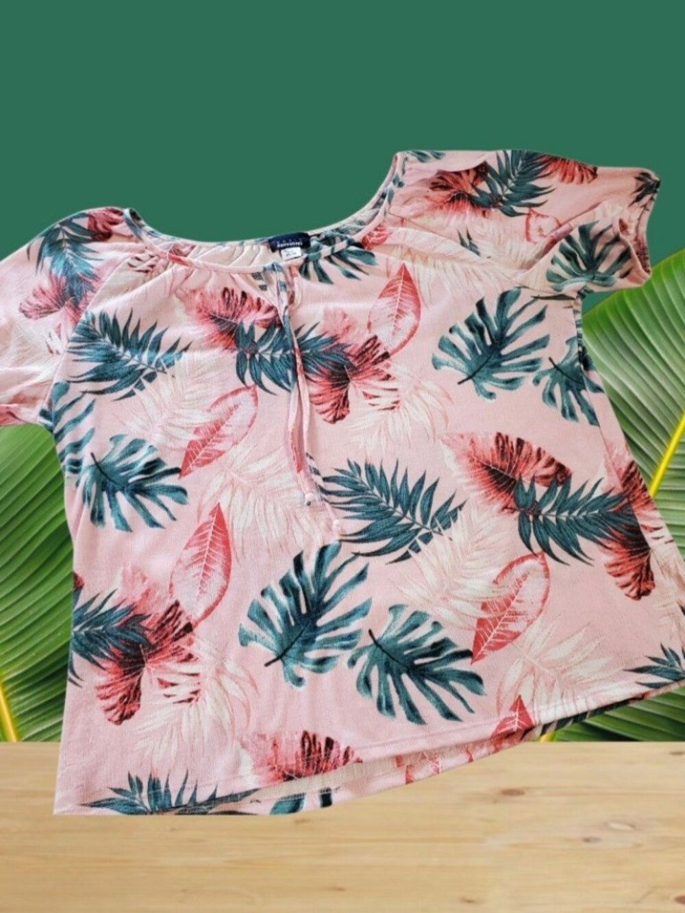 Basic Editions Tropical Leaf Shirt size XXL